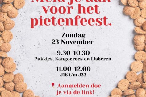 Pietenfeest aanmelden poster