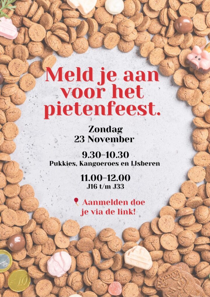Pietenfeest aanmelden poster